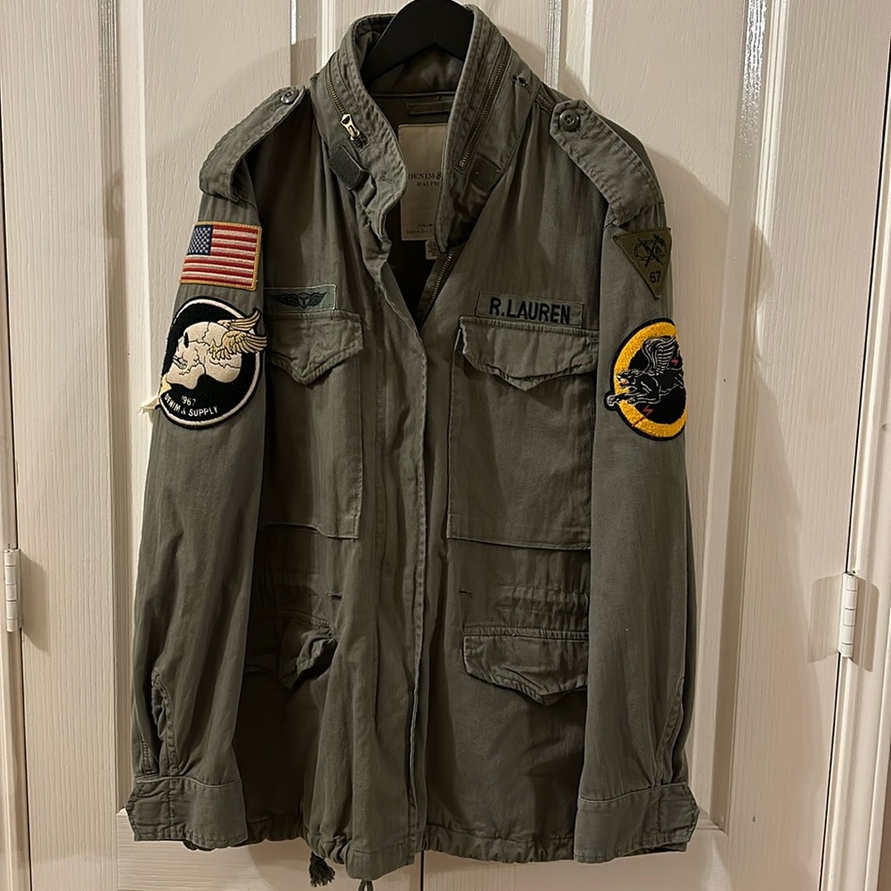 RARE Ralph Lauren Denim & Supply UTILITY jacket, snap and zipper closure,XL